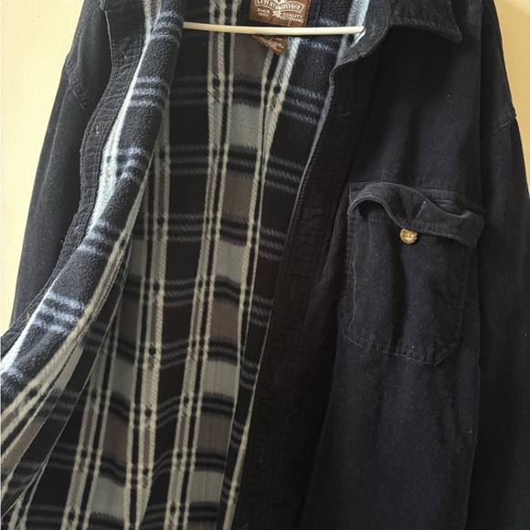 Levi's Men's Navy Corduroy Shirt Jacket Fleece Lined Shacket Size Large - Picture 4 of 4